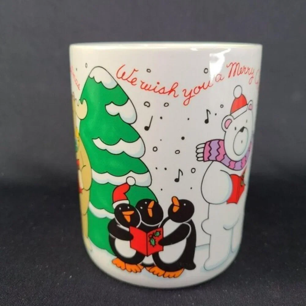 Cheer Mug With Polar Bear Plush Christmas Tree Ornament Avon Gift Collection‎